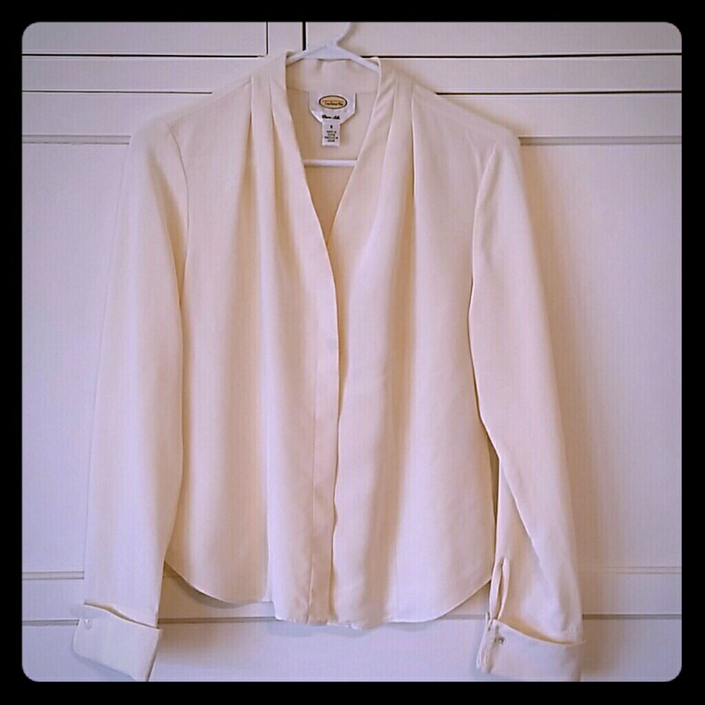 Cream colored silk blouse